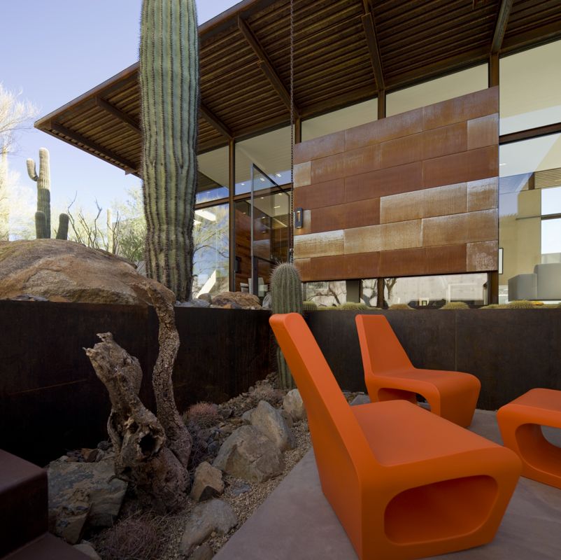 Scottsdale outdoor chairs and cactus