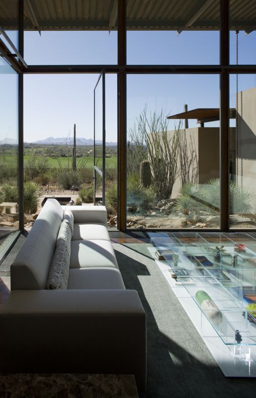 Scottsdale living room sofa and glass table