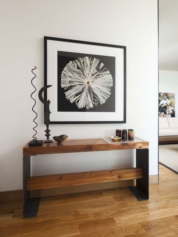 Urban Lake House wall console and artwork
